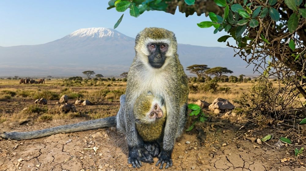 Elephants with Mount Kilimanjaro in Amboseli National Park