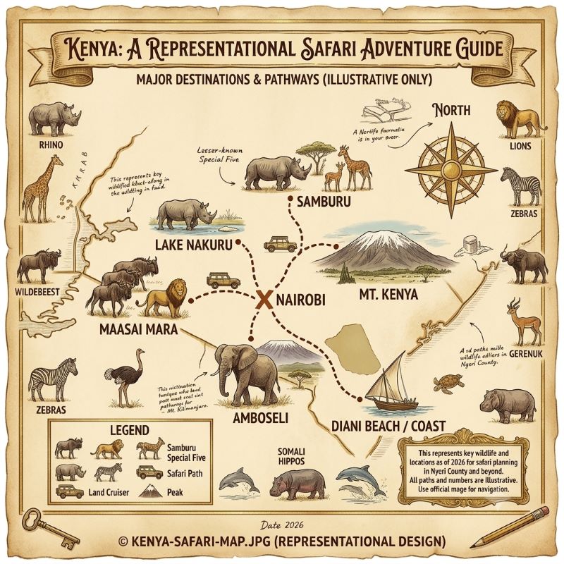 Kenya Safari Destinations Map